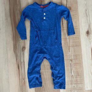 Henley long-sleeve romper